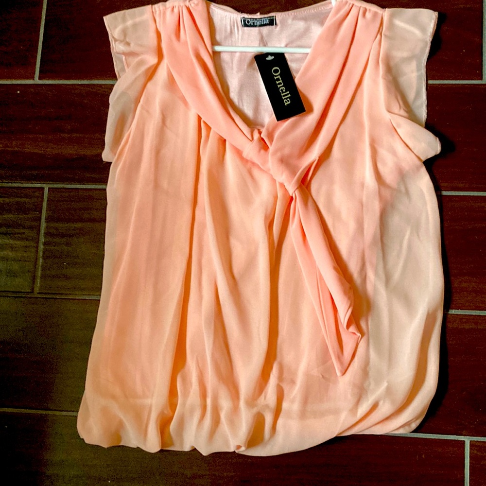 Lined top with elastic at bottom